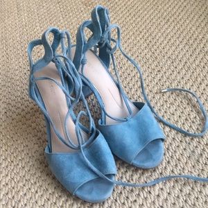 Gianni Bini Blue Suede Heels